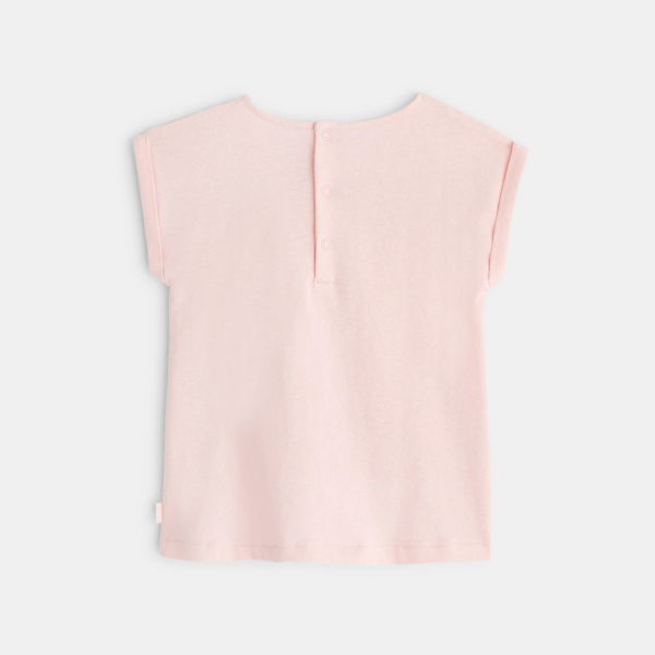 تيشيرت مطرز بنقوش إنجليزية عند الصدر